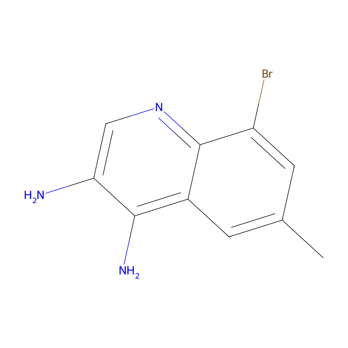 8-Bromo-6-methylquinoline-3,4-diamine molecular structure, CAS 2091057-10-0