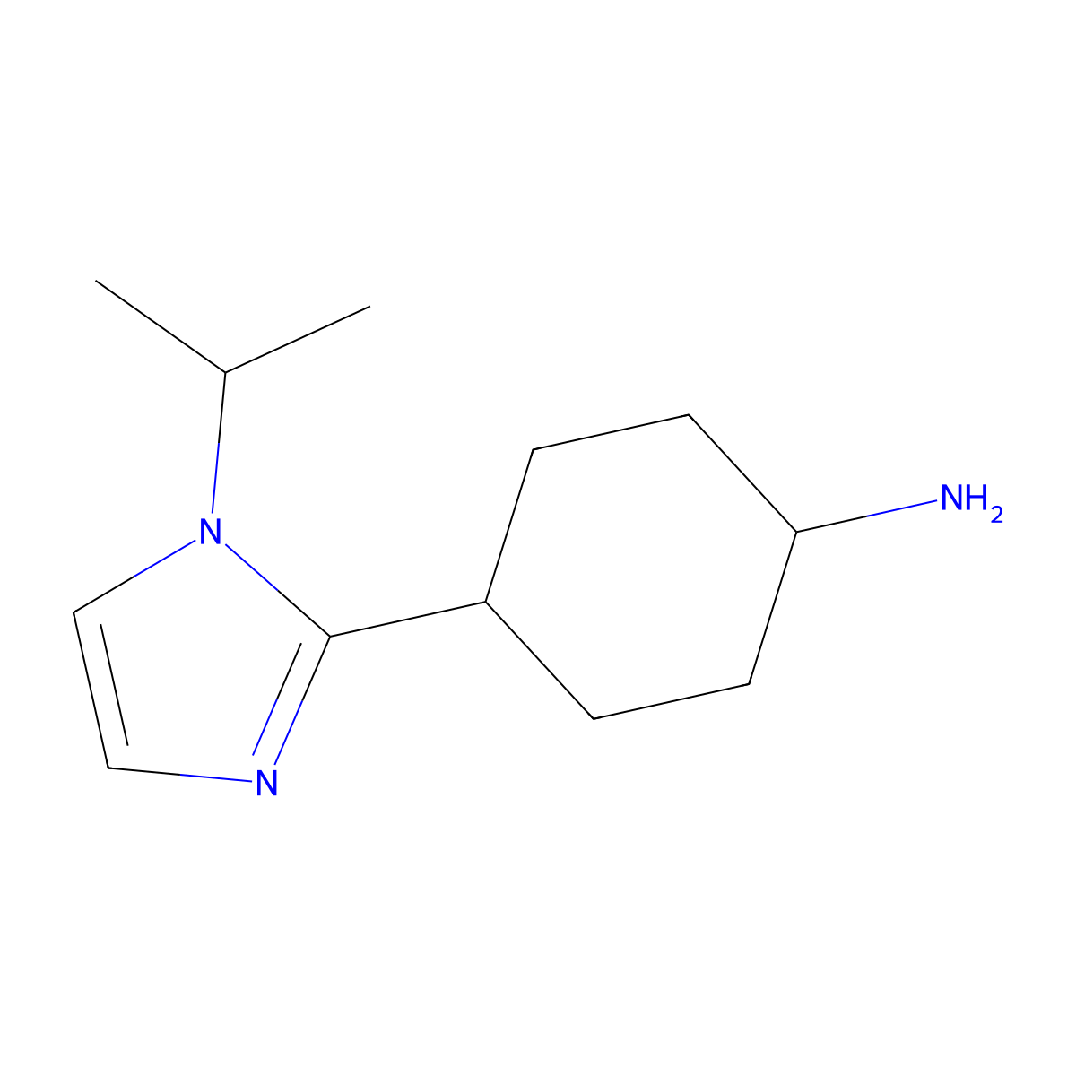 (1R,4r)-4-[1-(propan-2-yl)-1H-imidazol-2-yl]cyclohexan-1-amine molecular structure, CAS 2091057-21-3