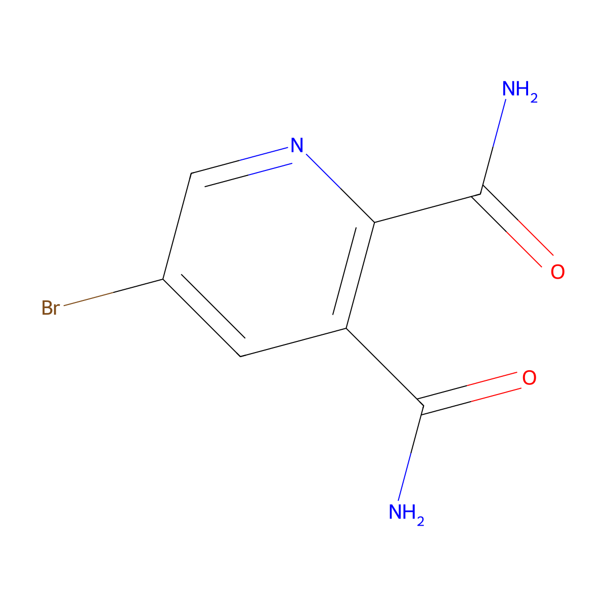 5-Bromopyridine-2,3-dicarboxamide molecular structure, CAS 2091057-60-0