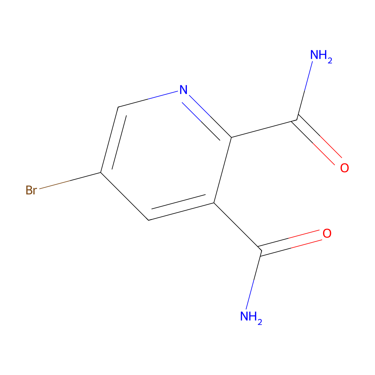 5-Bromopyridine-2,3-dicarboxamide molecular structure, CAS 2091057-60-0