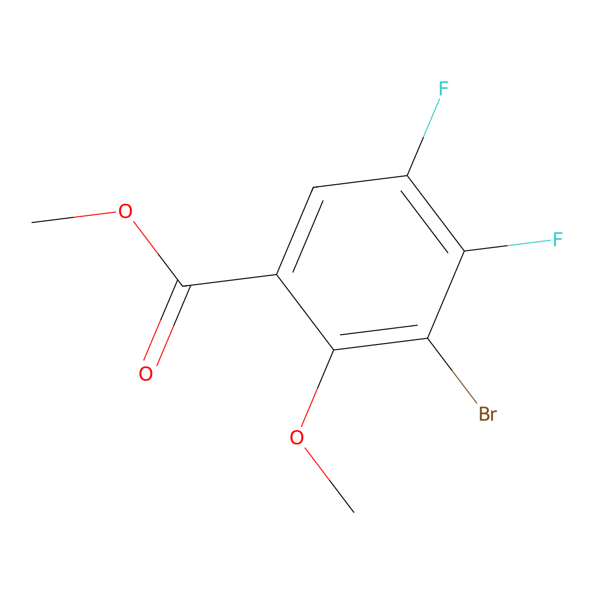 Methyl 3-bromo-4,5-difluoro-2-methoxybenzoate molecular structure, CAS 2091062-88-1