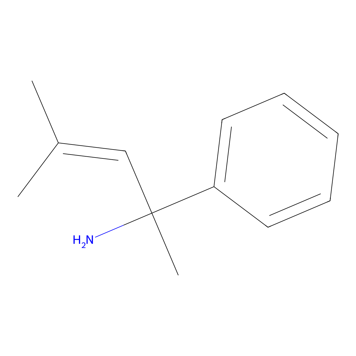 4-Methyl-2-phenylpent-3-en-2-amine molecular structure, CAS 2091073-64-0