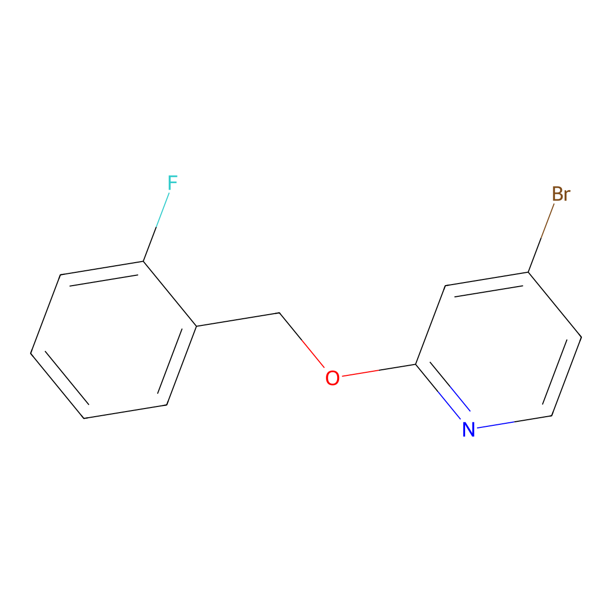 4-Bromo-2-(2-fluorobenzyloxy)pyridine molecular structure, CAS 2091080-15-6