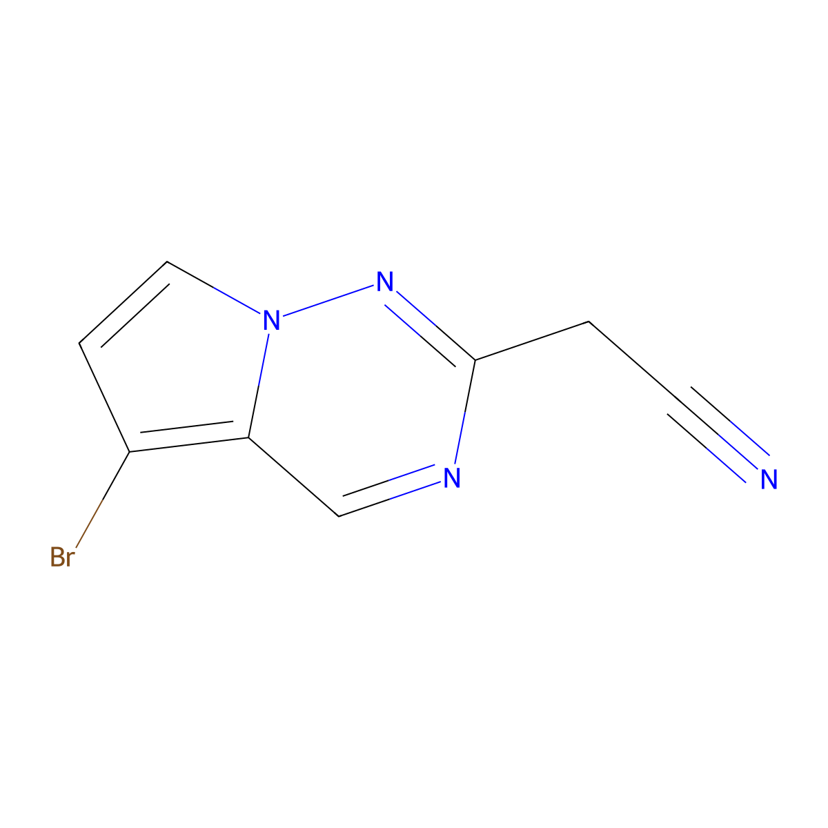 2-(5-Bromopyrrolo[2,1-f][1,2,4]triazin-2-yl)acetonitrile molecular structure, CAS 2091089-03-9