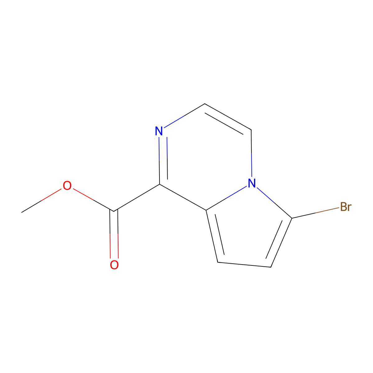 Methyl 6-bromopyrrolo[1,2-a]pyrazine-1-carboxylate molecular structure, CAS 2091094-63-0