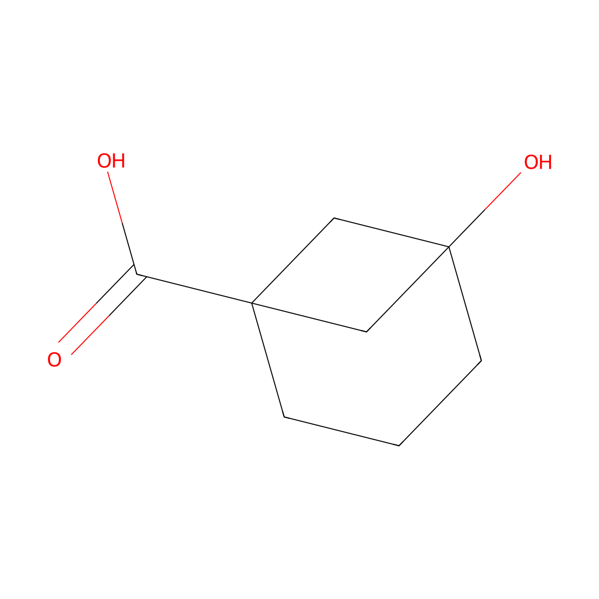 5-Hydroxybicyclo[3.1.1]heptane-1-carboxylic acid molecular structure, CAS 2091096-37-4