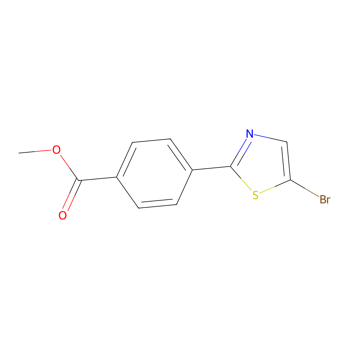 Methyl 4-(5-bromo-1,3-thiazol-2-yl)benzoate molecular structure, CAS 2091099-38-4