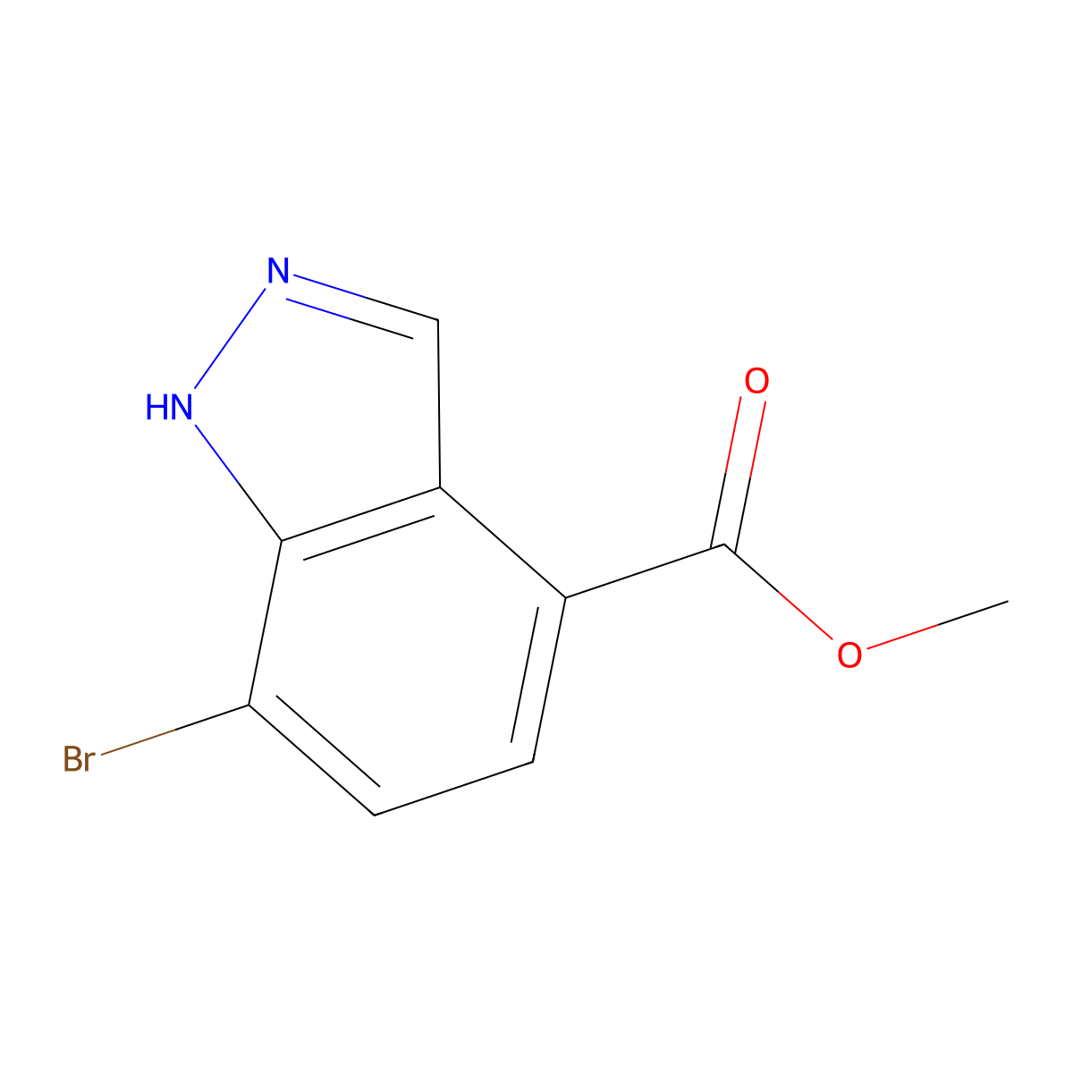 Methyl 7-bromo-1H-indazole-4-carboxylate molecular structure, CAS 2091100-85-3