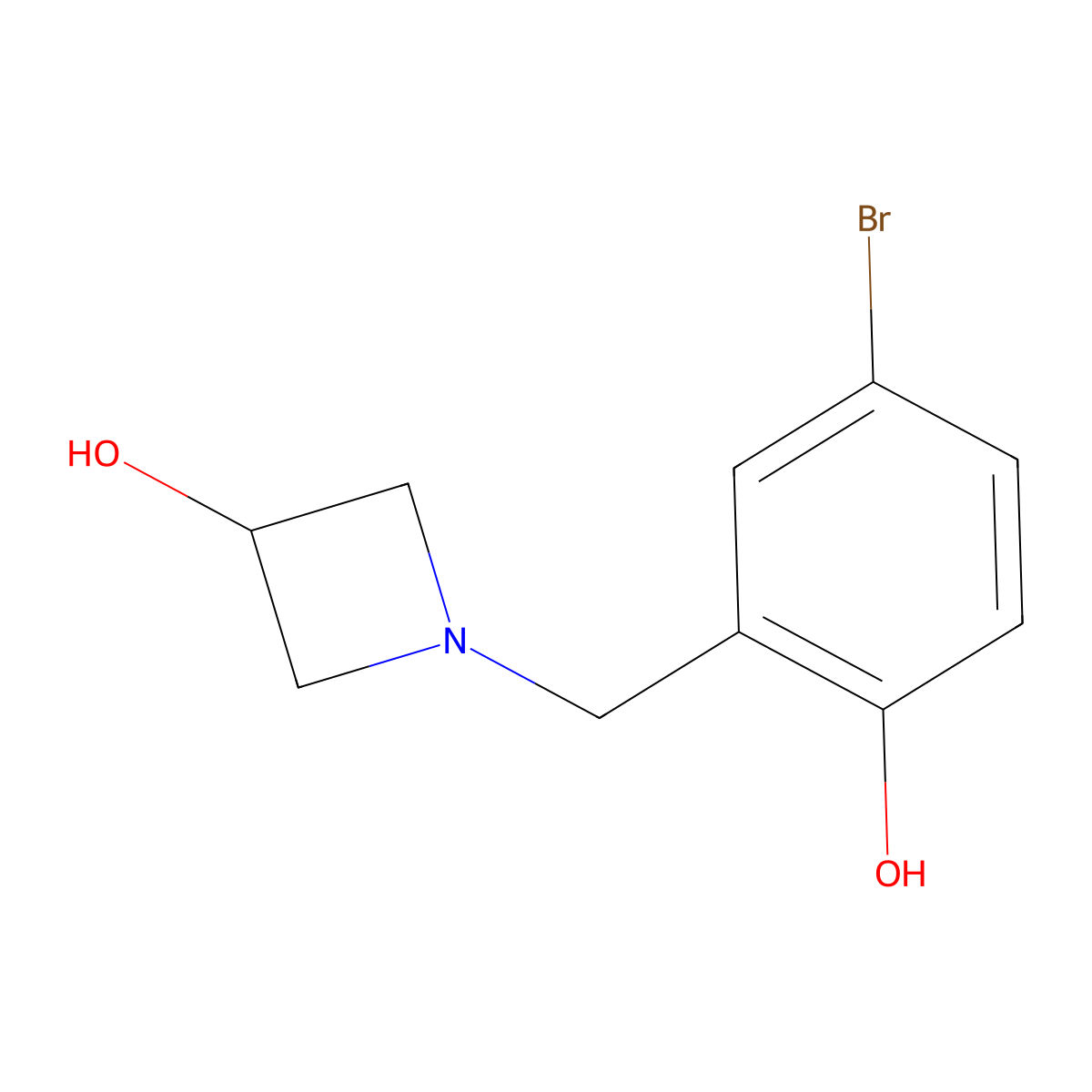 1-(5-Bromo-2-hydroxybenzyl)azetidin-3-ol molecular structure, CAS 2091102-47-3