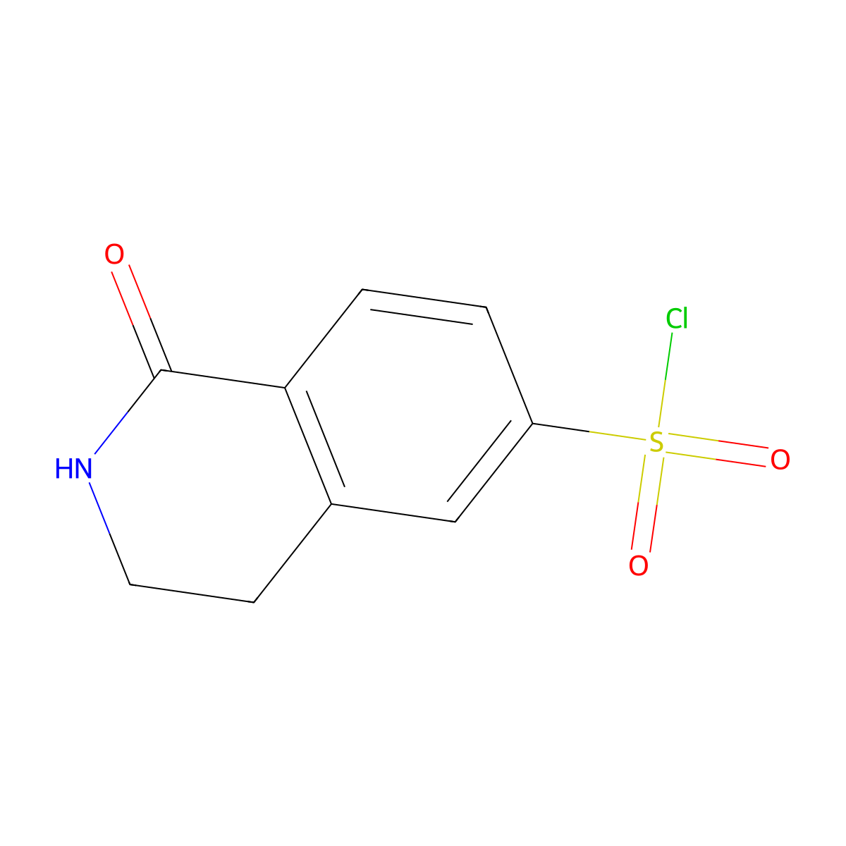 1-oxo-3,4-dihydro-2H-isoquinoline-6-sulfonyl chloride molecular structure, CAS 2091102-84-8