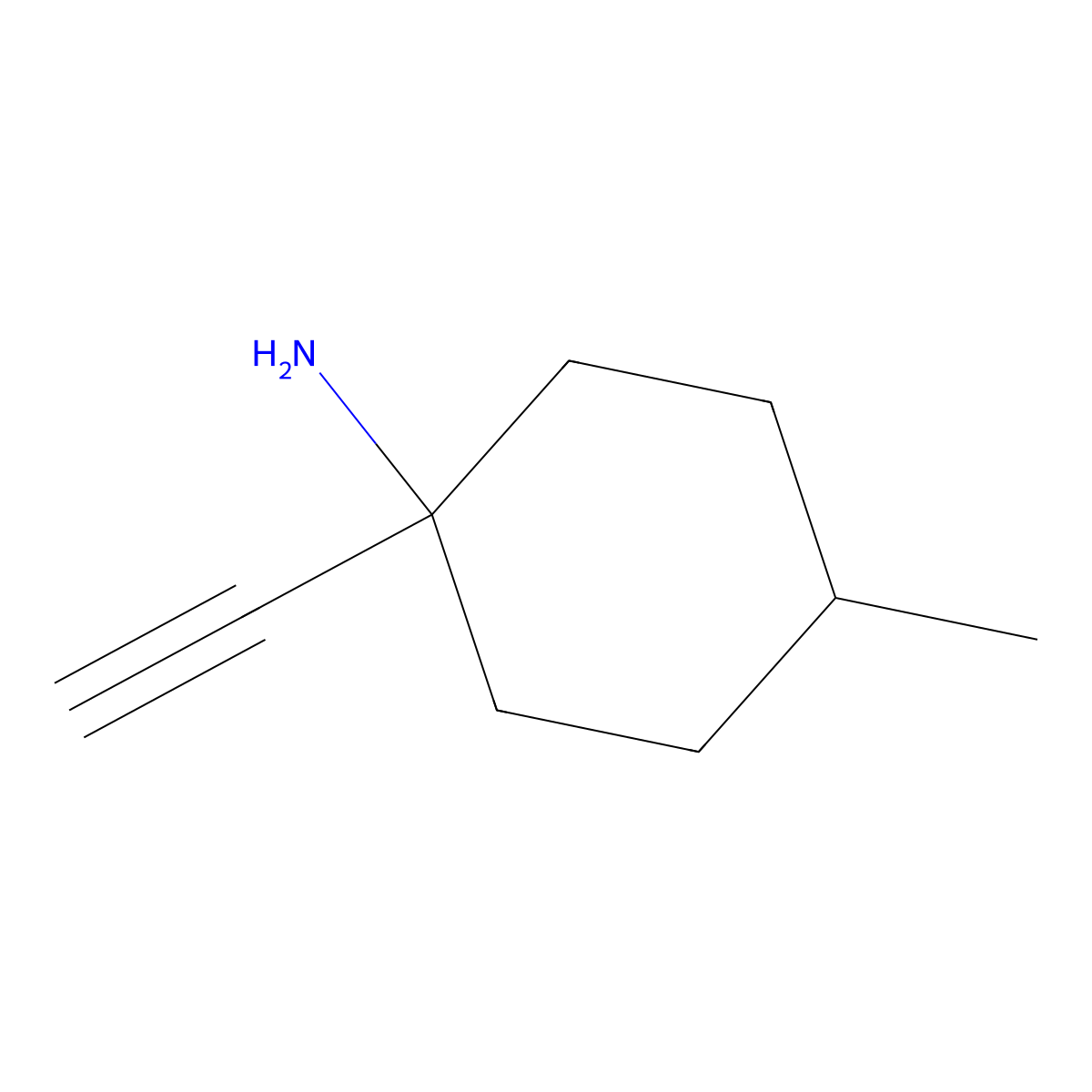 1-Ethynyl-4-methylcyclohexan-1-amine molecular structure, CAS 2091103-05-6