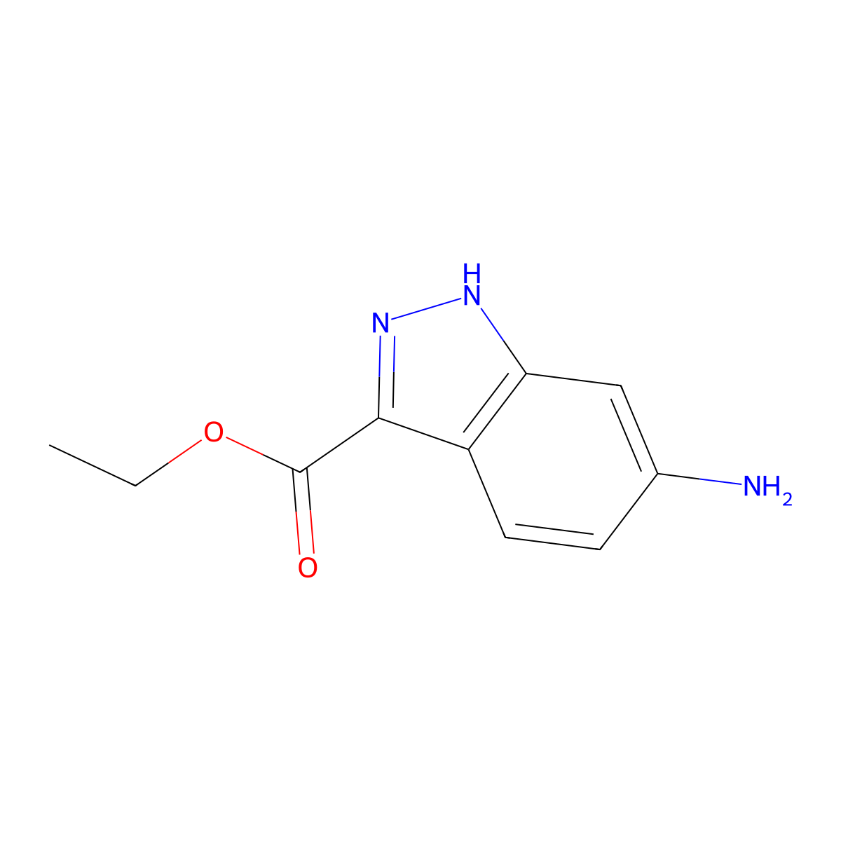 ethyl 6-amino-1H-indazole-3-carboxylate molecular structure, CAS 2091104-89-9