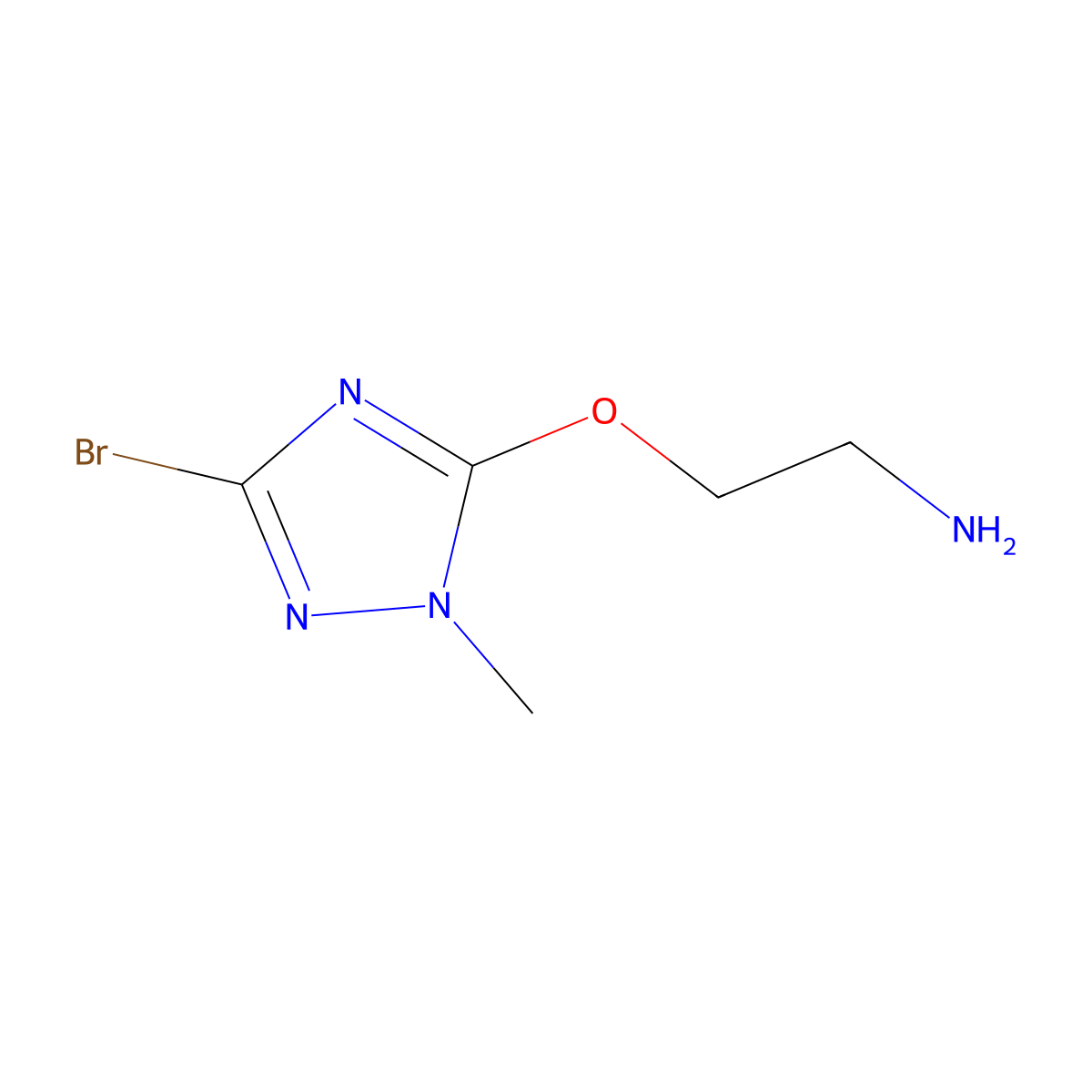 2-[(3-bromo-1-methyl-1H-1,2,4-triazol-5-yl)oxy]ethanamine molecular structure, CAS 2091112-45-5