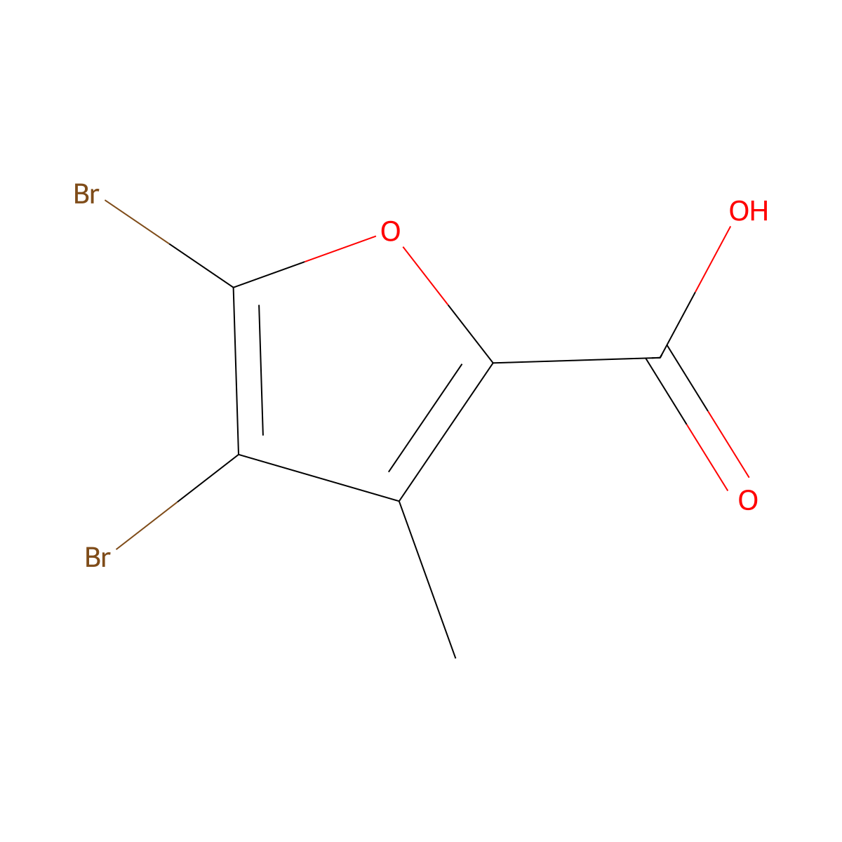 4,5-Dibromo-3-methylfuran-2-carboxylic acid molecular structure, CAS 2091116-21-9