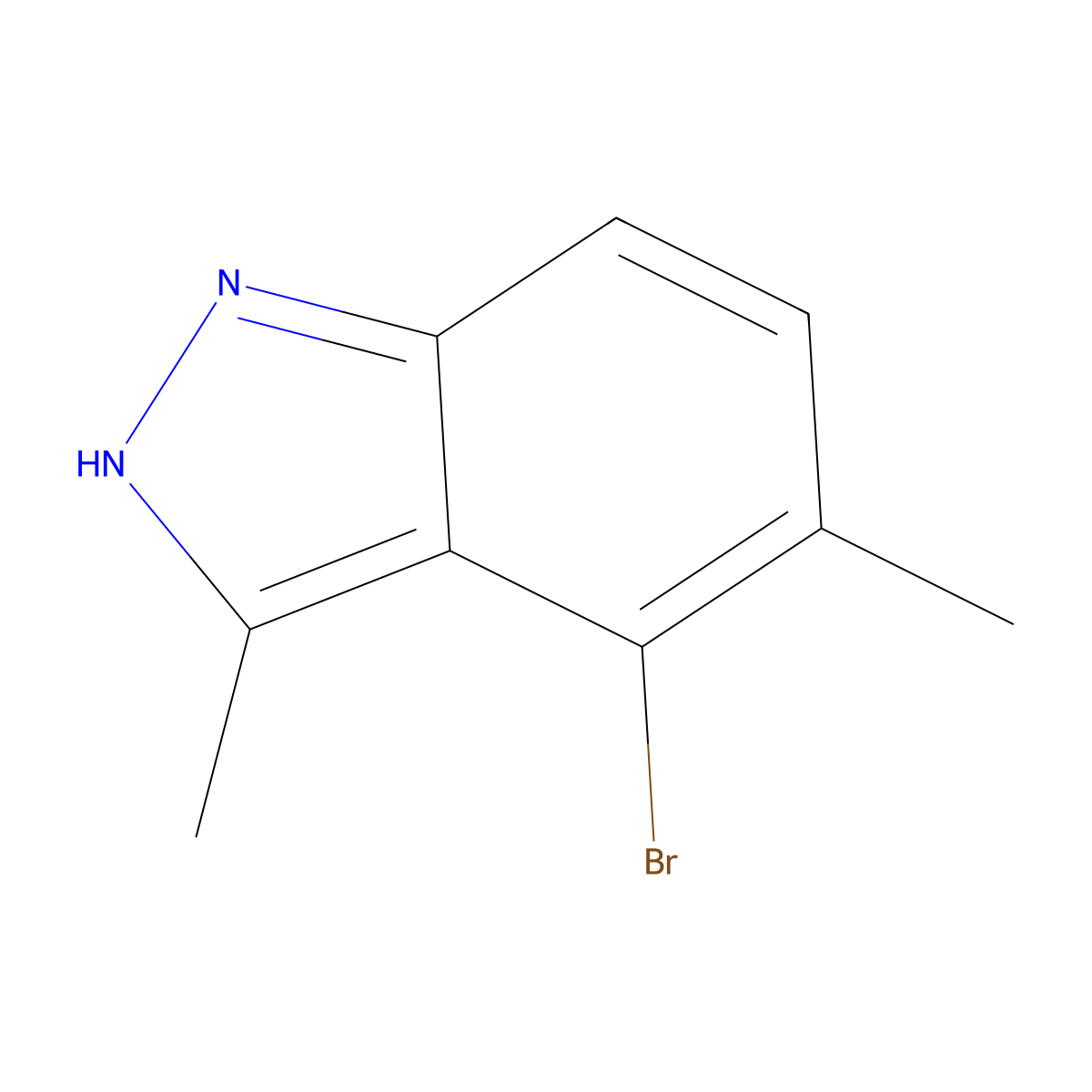 4-Bromo-3,5-dimethyl-1H-indazole molecular structure, CAS 2091116-46-8