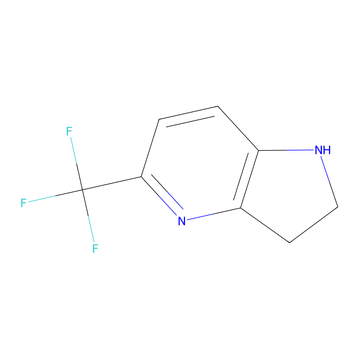 5-(trifluoromethyl)-1H,2H,3H-pyrrolo[3,2-b]pyridine molecular structure, CAS 2091118-71-5
