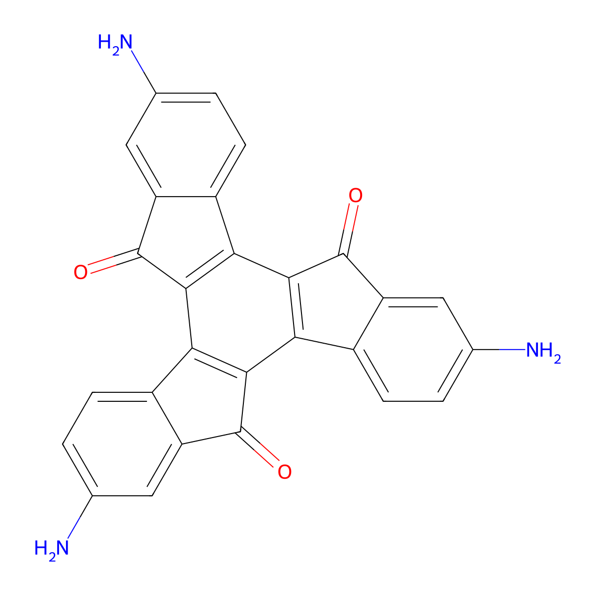 2,7,12-Triamino-5H-diindeno[1,2-a:1',2'-c]fluorene-5,10,15-trione molecular structure, CAS 209112-55-0