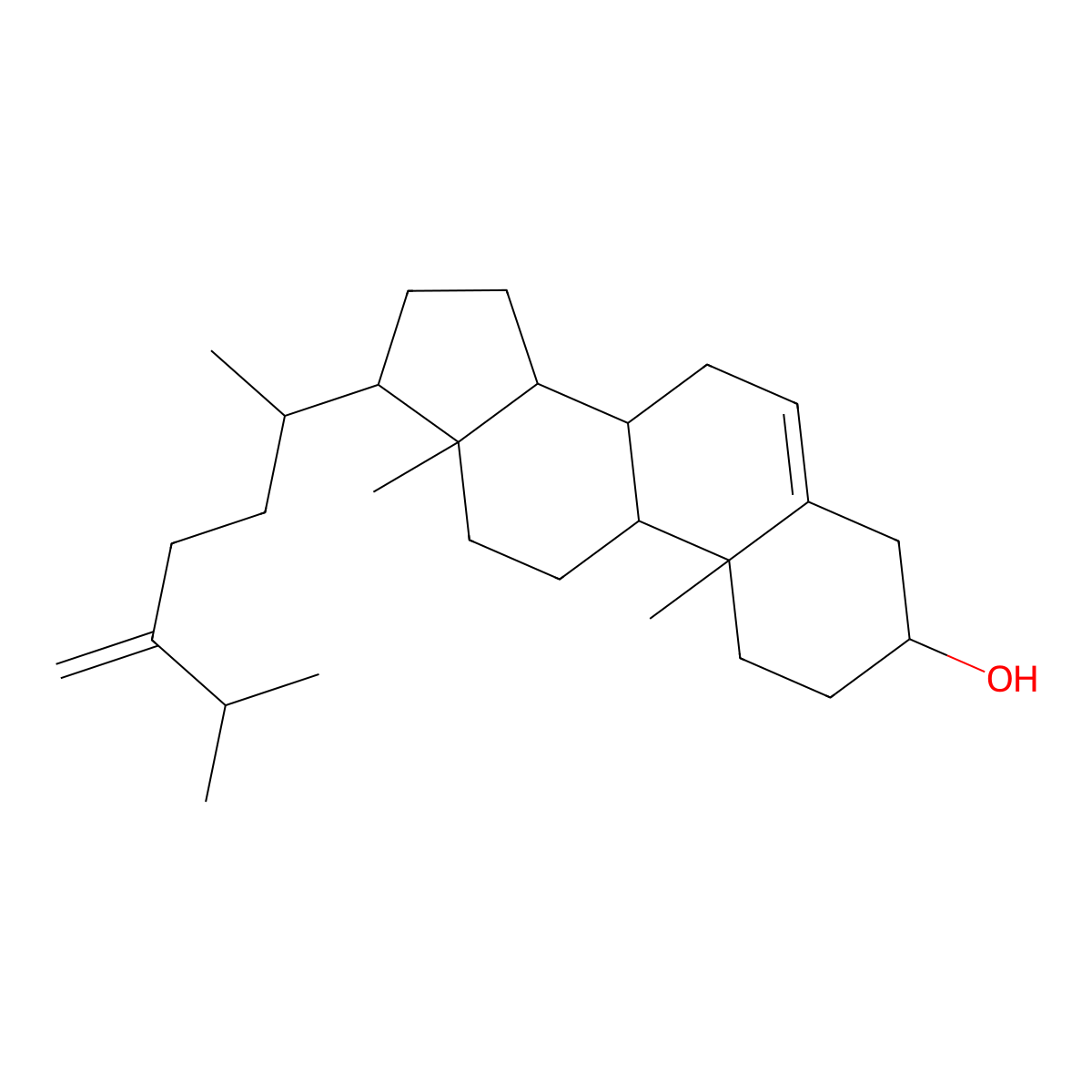 Ergosta-5,24(28)-dien-3beta-ol molecular structure, CAS 209112-82-3