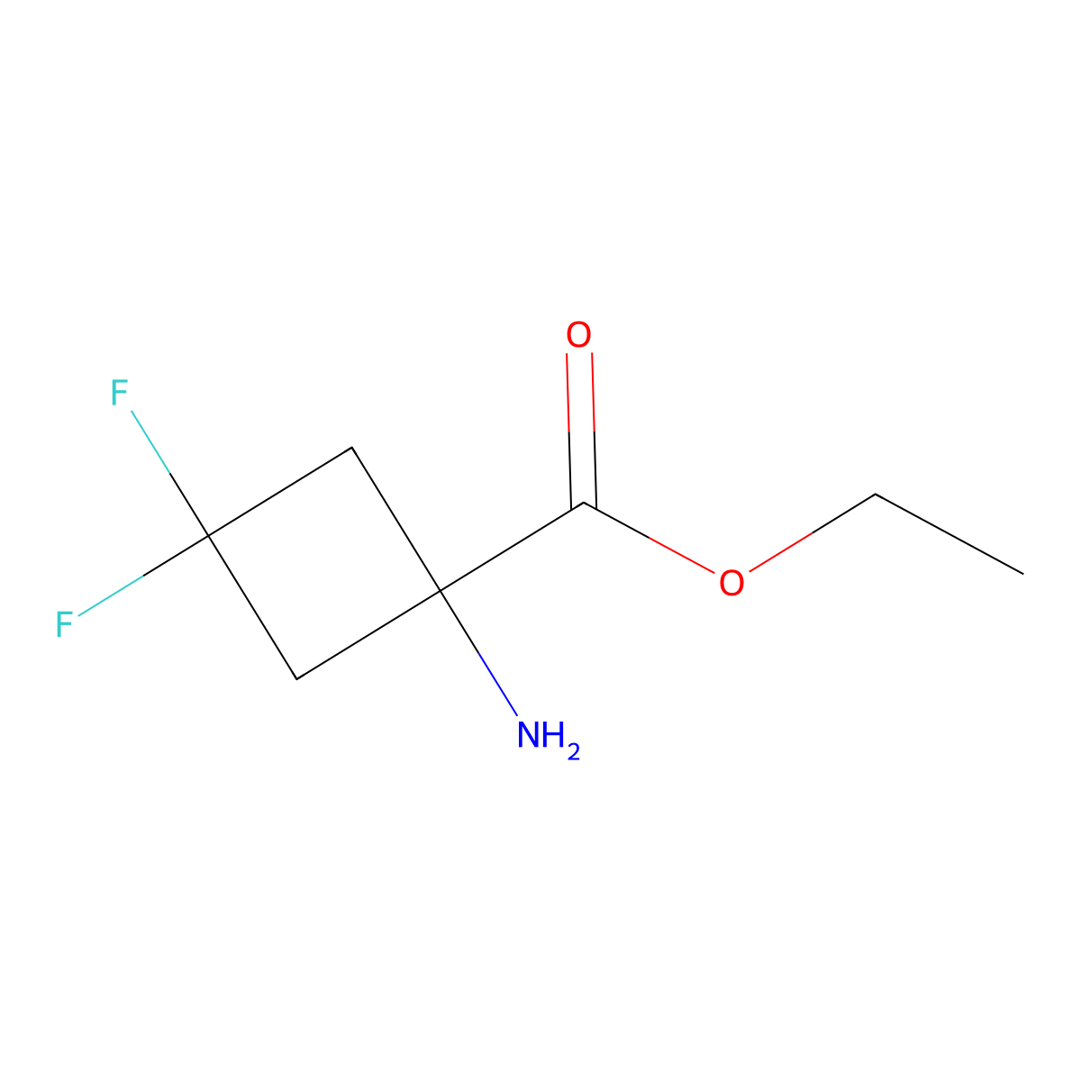 Ethyl 1-amino-3,3-difluorocyclobutane-1-carboxylate molecular structure, CAS 2091125-32-3