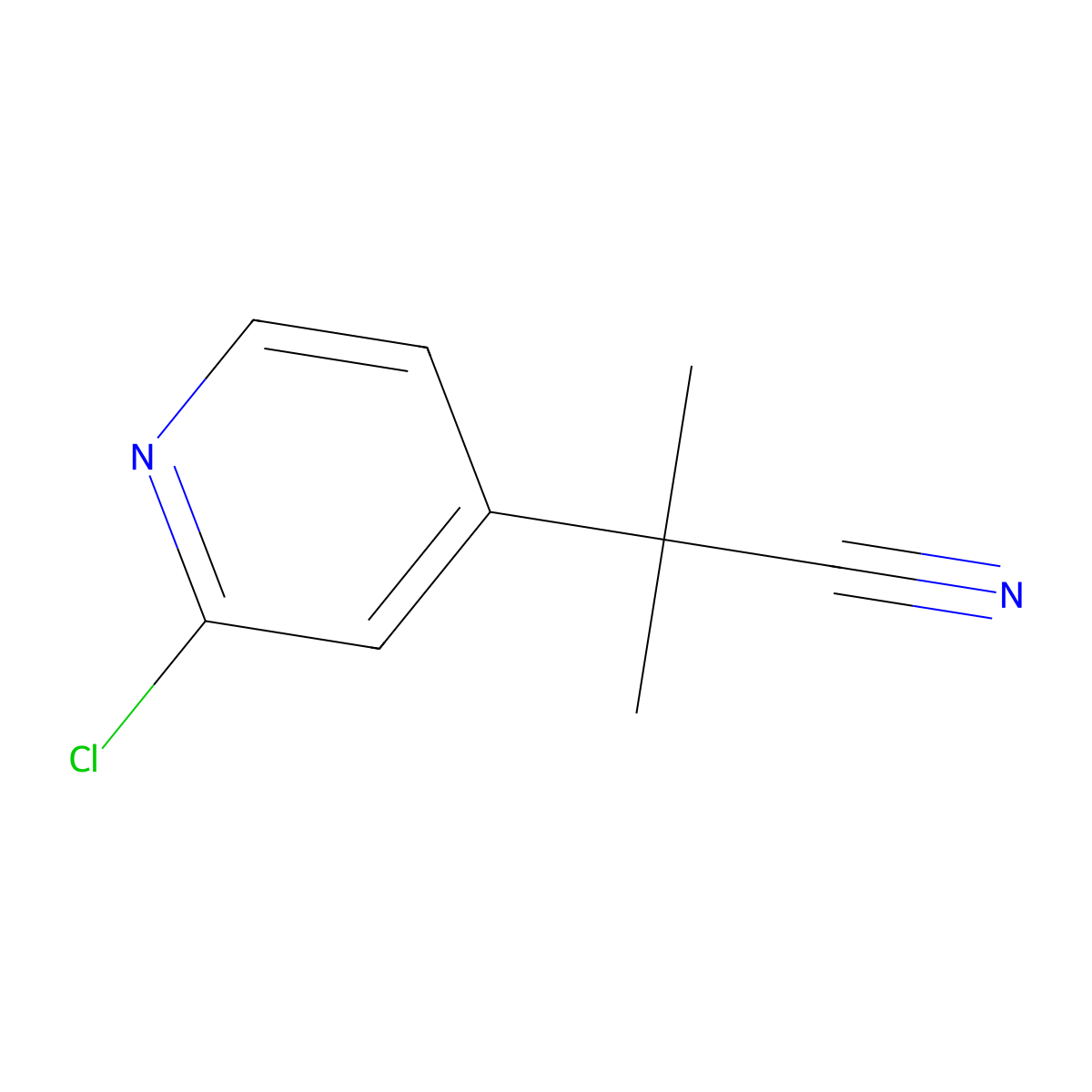 2-(2-Chloropyridin-4-yl)-2-methylpropanenitrile molecular structure, CAS 2091129-67-6
