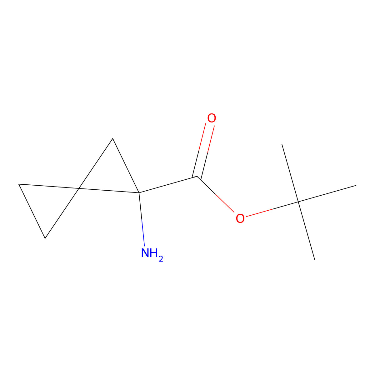 Tert-butyl 1-aminospiro[2.2]pentane-1-carboxylate molecular structure, CAS 2091131-74-5