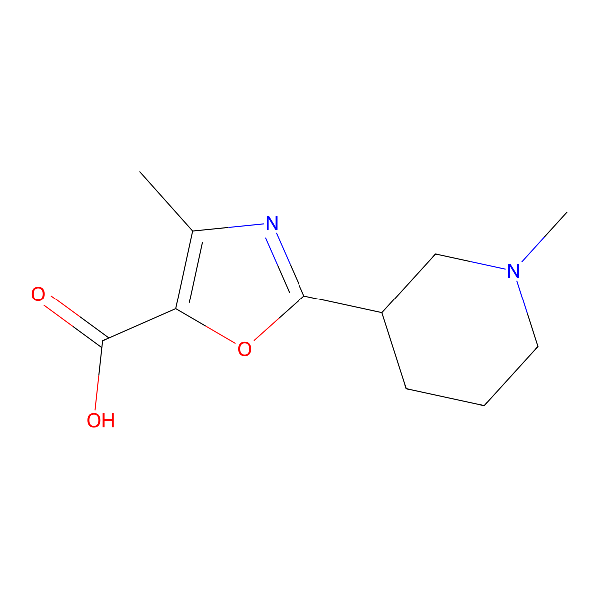4-Methyl-2-(1-methylpiperidin-3-yl)-1,3-oxazole-5-carboxylic acid molecular structure, CAS 2091132-07-7