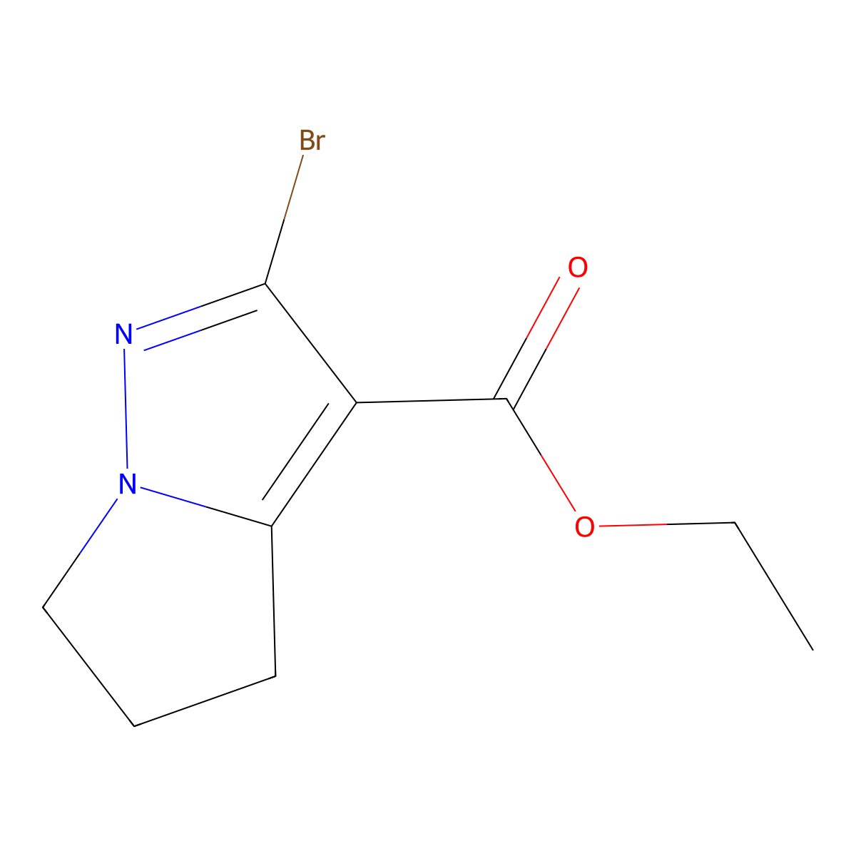 ethyl 2-bromo-4H,5H,6H-pyrrolo[1,2-b]pyrazole-3-carboxylate molecular structure, CAS 2091132-83-9