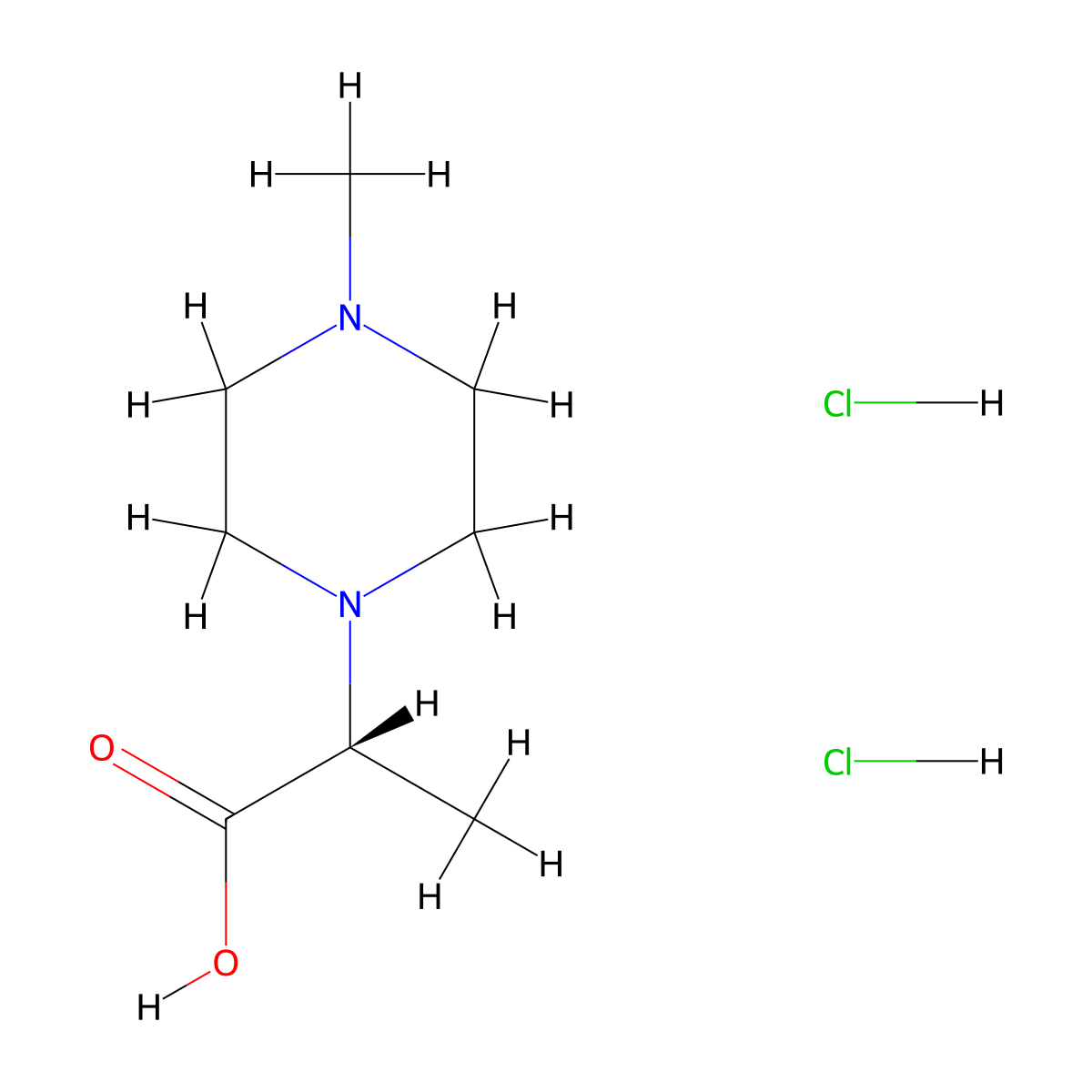 (R)-2-(4-Methylpiperazin-1-yl)propanoic acid dihydrochloride molecular structure, CAS 2091135-38-3