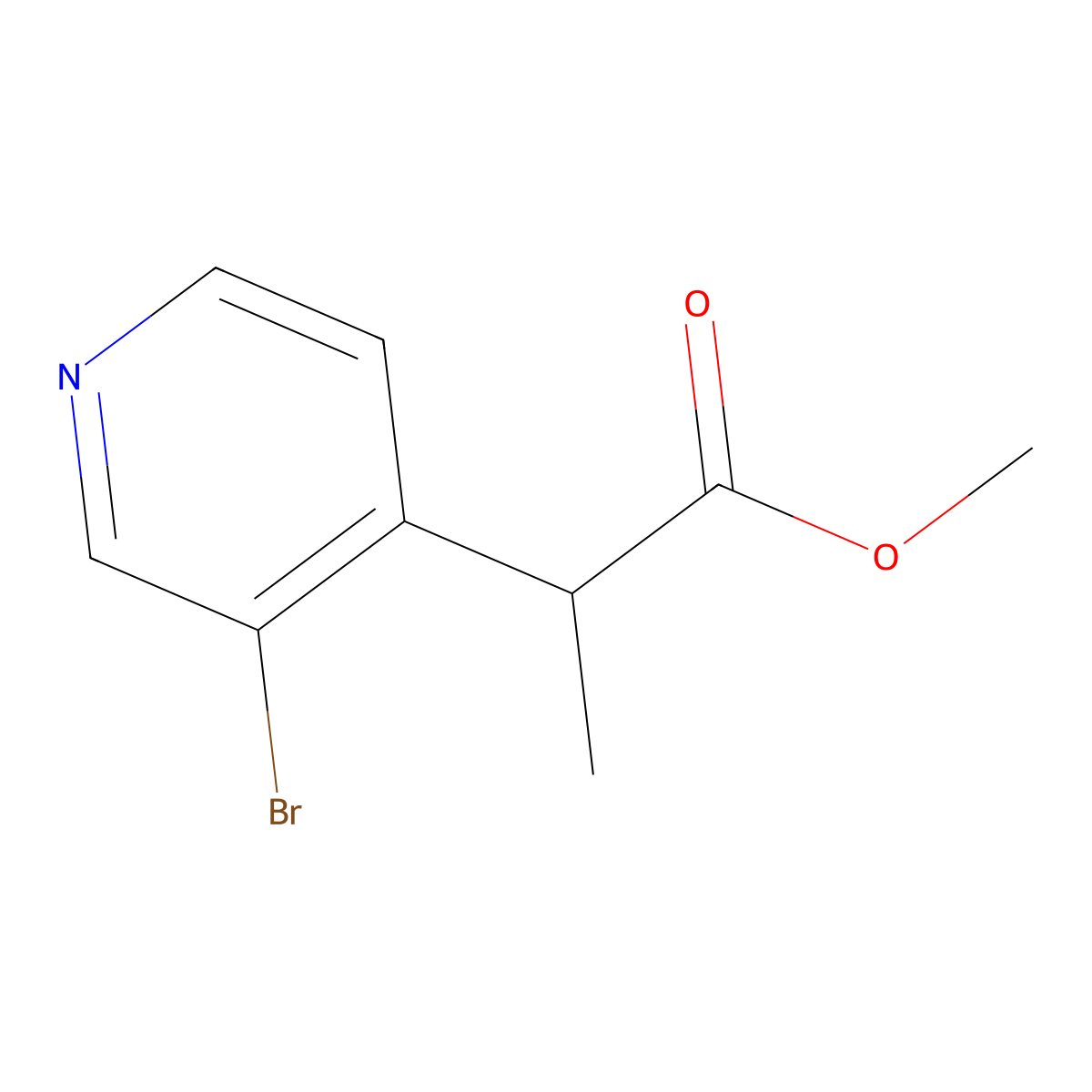 Methyl 2-(3-bromopyridin-4-yl)propanoate molecular structure, CAS 2091136-59-1