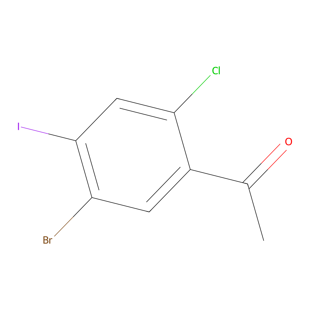 5'-Bromo-2'-chloro-4'-iodoacetophenone molecular structure, CAS 2091136-90-0