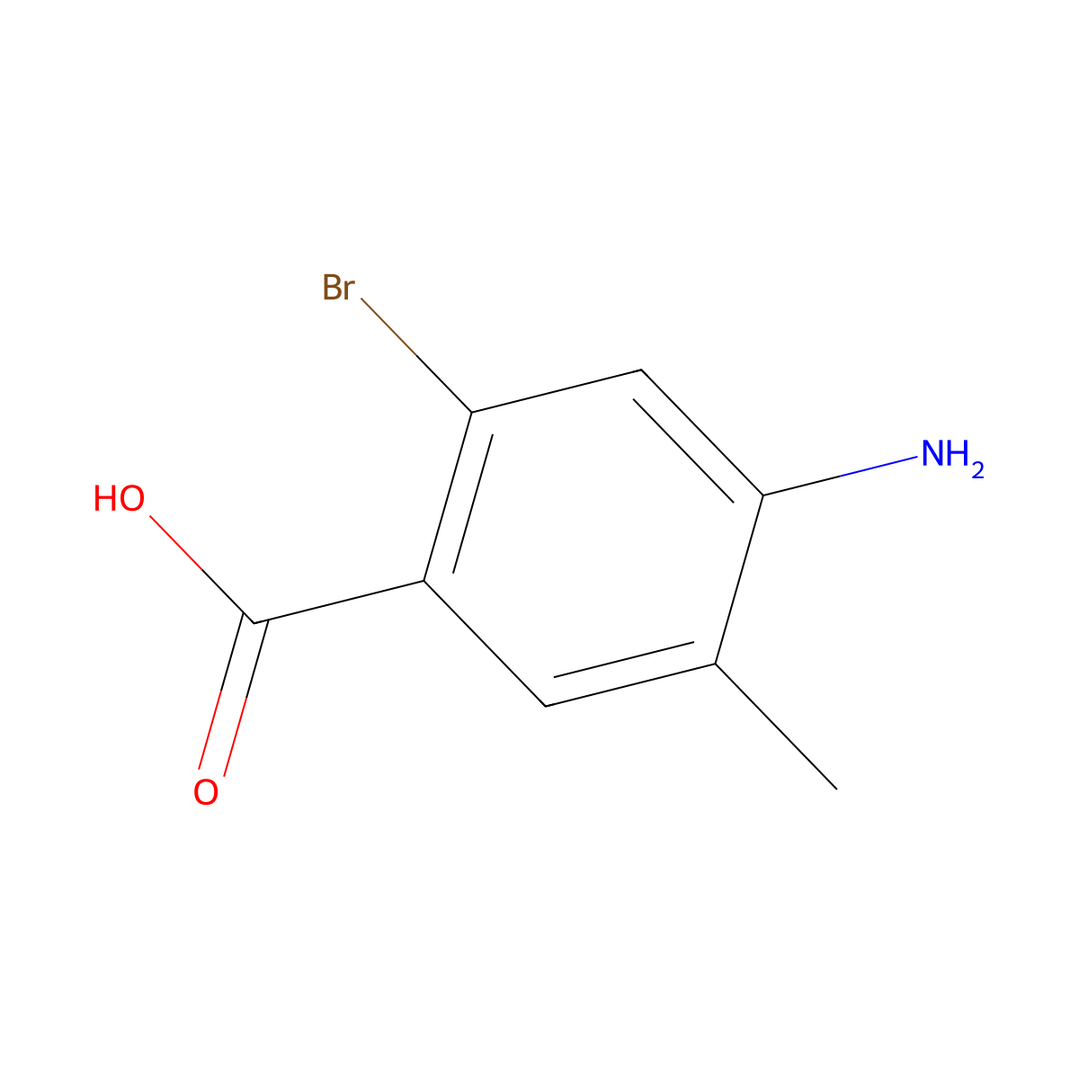4-Amino-2-bromo-5-methylbenzoic acid molecular structure, CAS 2091138-62-2