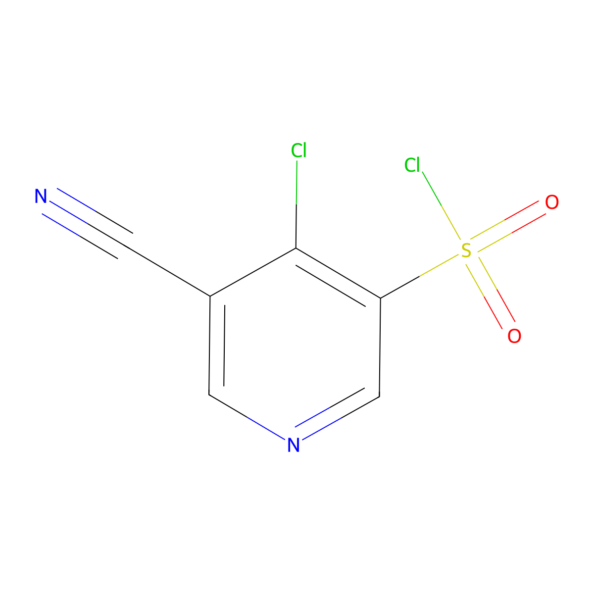 4-Chloro-5-cyanopyridine-3-sulfonyl chloride molecular structure, CAS 2091139-01-2