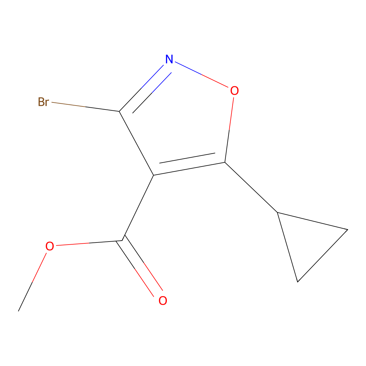 Methyl 3-Bromo-5-cyclopropylisoxazole-4-carboxylate molecular structure, CAS 2091142-15-1