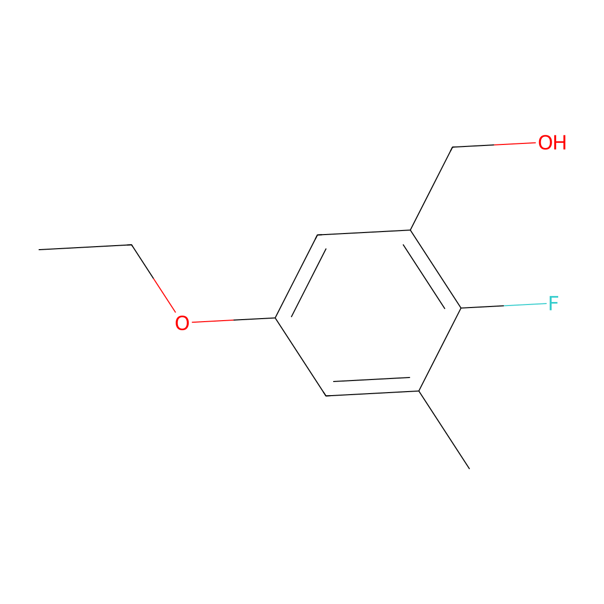 Benzenemethanol, 5-ethoxy-2-fluoro-3-methyl- molecular structure, CAS 2091142-16-2