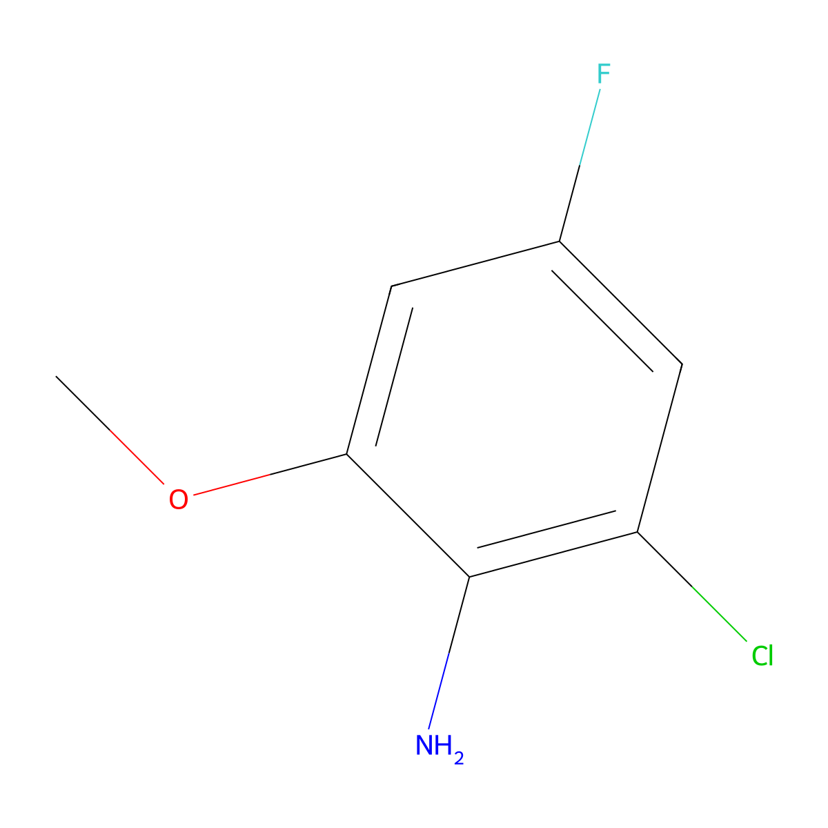 2-Chloro-4-fluoro-6-methoxyaniline molecular structure, CAS 2091142-35-5