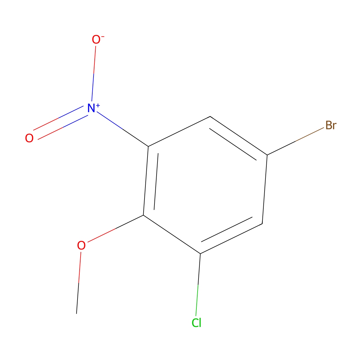 5-Bromo-1-chloro-2-methoxy-3-nitrobenzene molecular structure, CAS 2091142-75-3