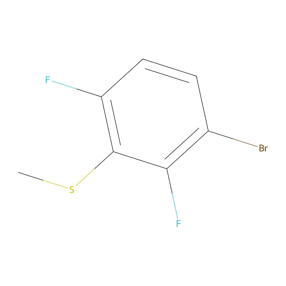 (3-Bromo-2,6-difluorophenyl)(methyl)sulfane molecular structure, CAS 2091143-32-5