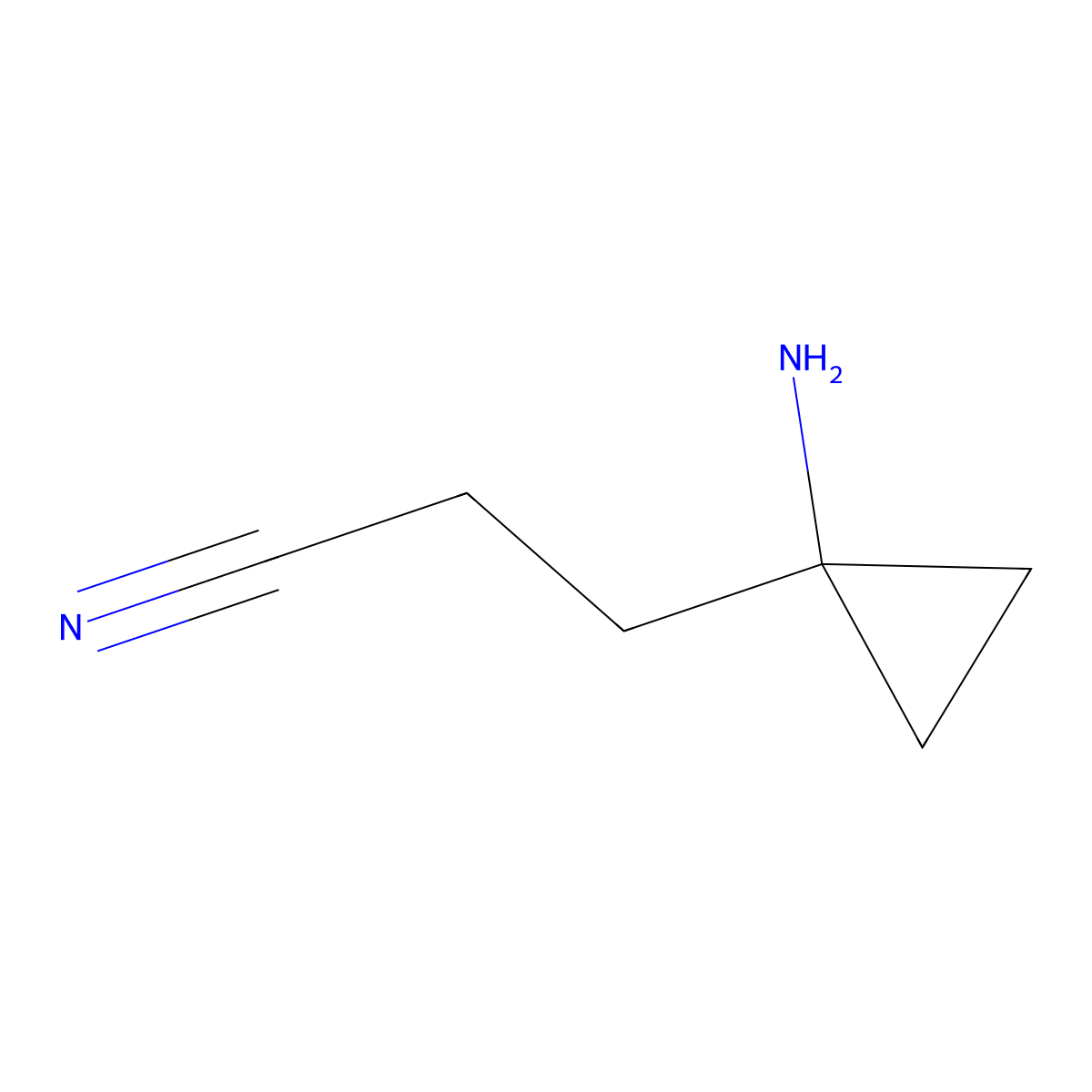 3-(1-Aminocyclopropyl)propanenitrile molecular structure, CAS 2091143-78-9