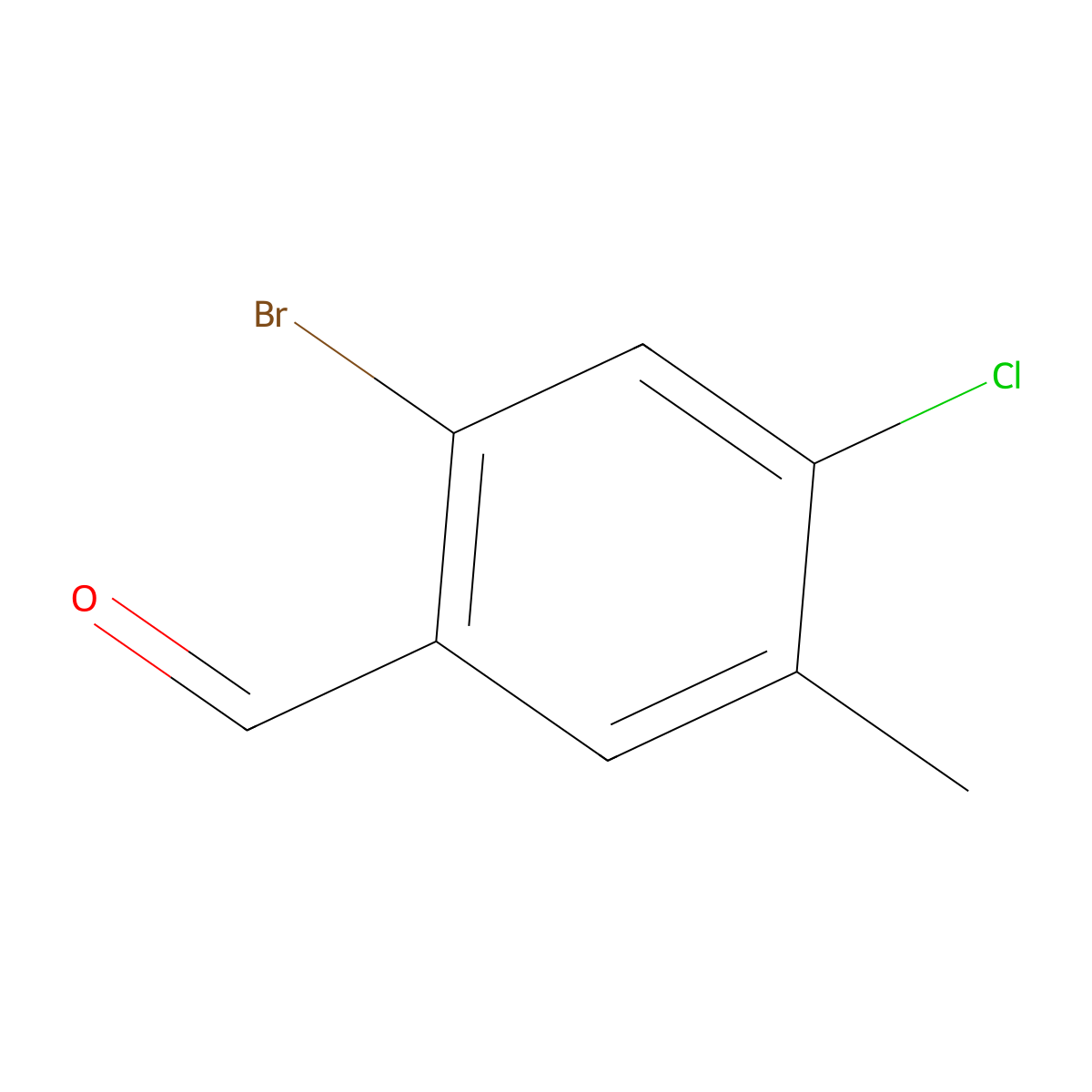 2-Bromo-4-chloro-5-methylbenzaldehyde molecular structure, CAS 2091146-62-0