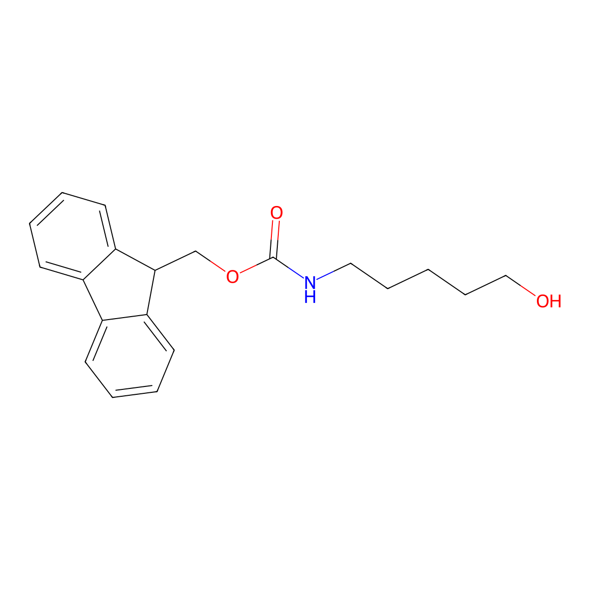 (9H-Fluoren-9-yl)methyl (5-hydroxypentyl)carbamate molecular structure, CAS 209115-33-3