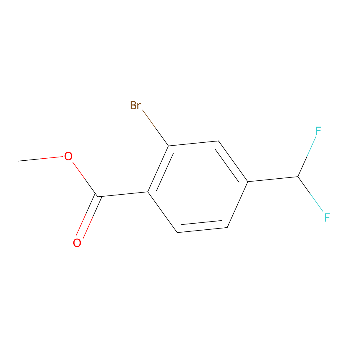 Methyl 2-bromo-4-(difluoromethyl)benzoate molecular structure, CAS 2091157-39-8