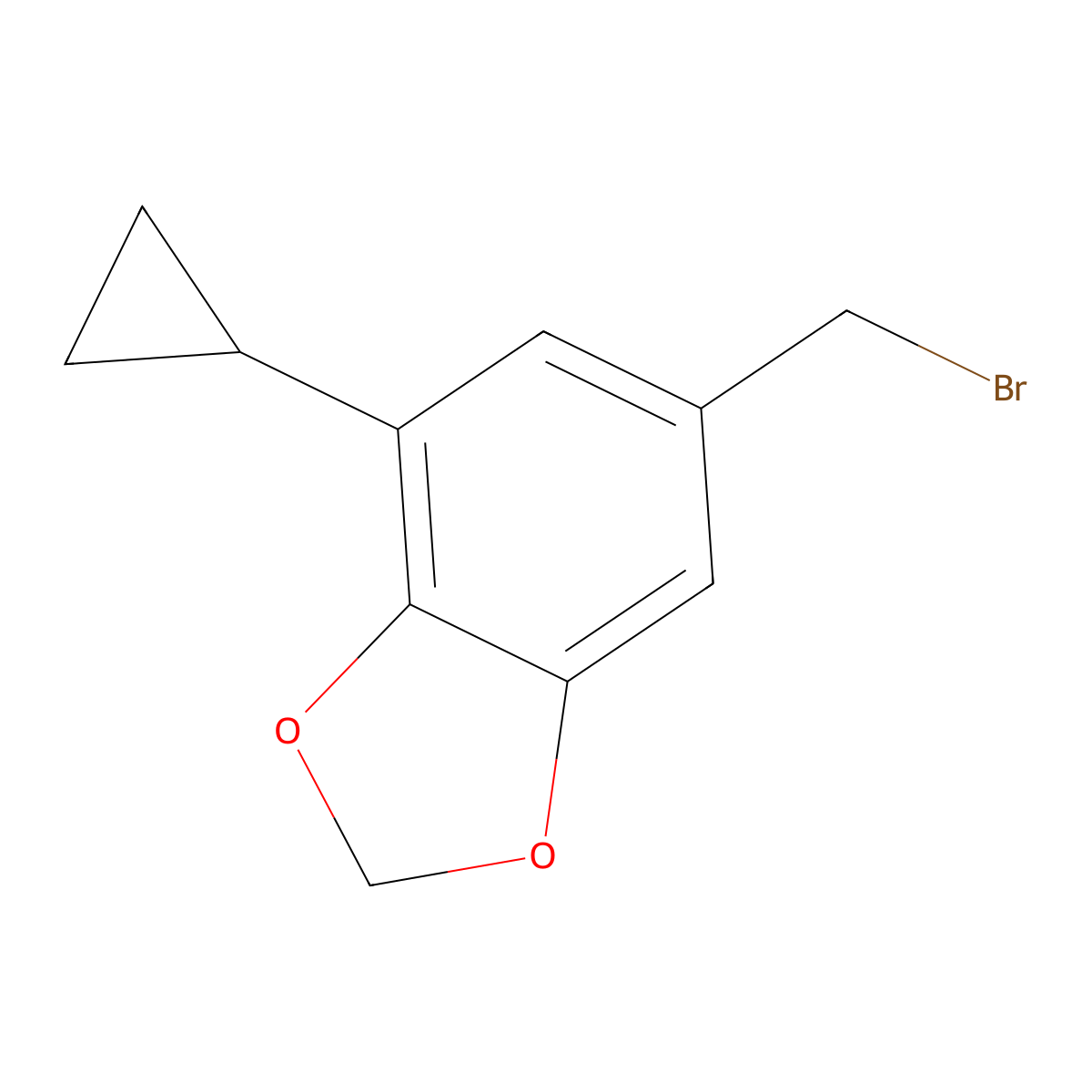 6-(Bromomethyl)-4-cyclopropyl-1,3-dioxaindane molecular structure, CAS 2091159-26-9