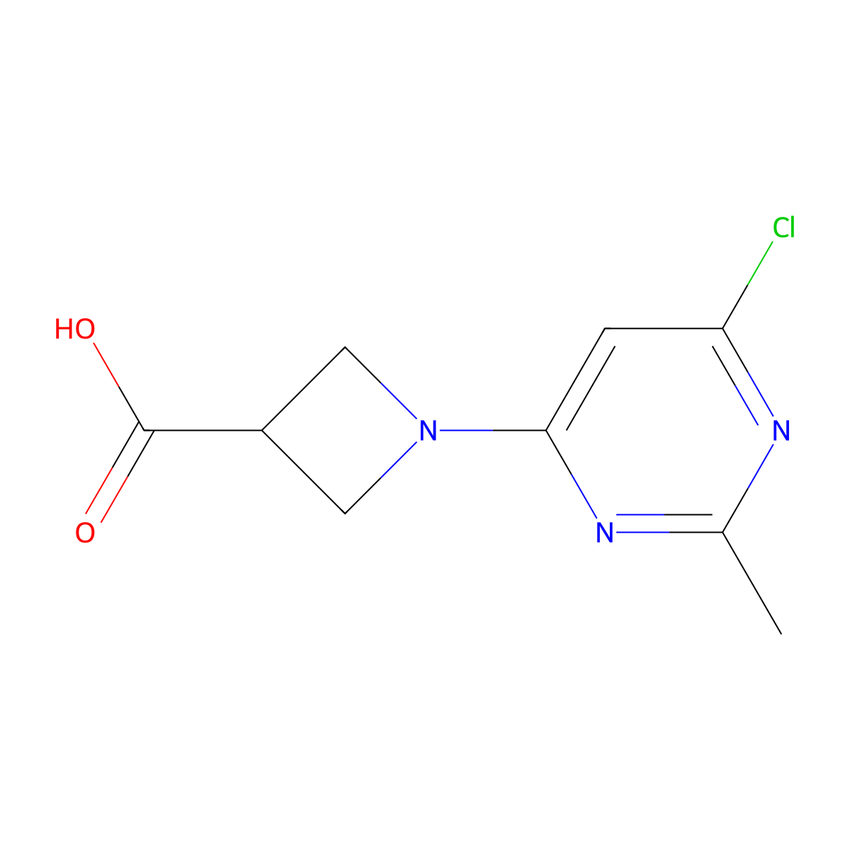 1-(6-Chloro-2-methylpyrimidin-4-yl)azetidine-3-carboxylic acid molecular structure, CAS 2091160-18-6