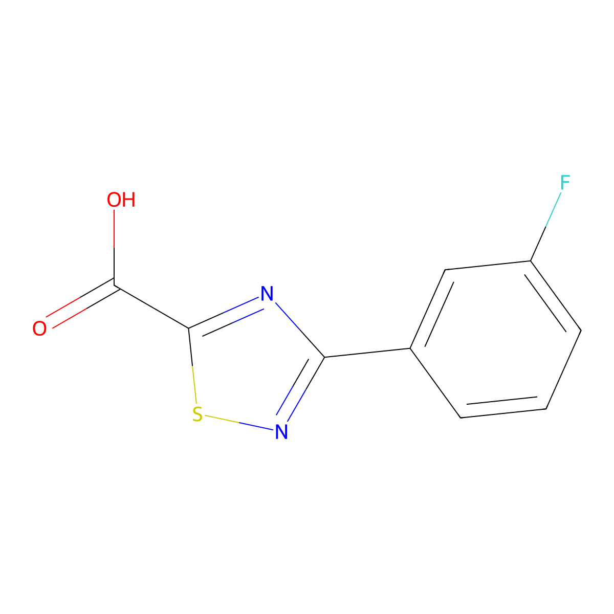 3-(3-Fluorophenyl)-1,2,4-thiadiazole-5-carboxylic acid molecular structure, CAS 2091160-57-3