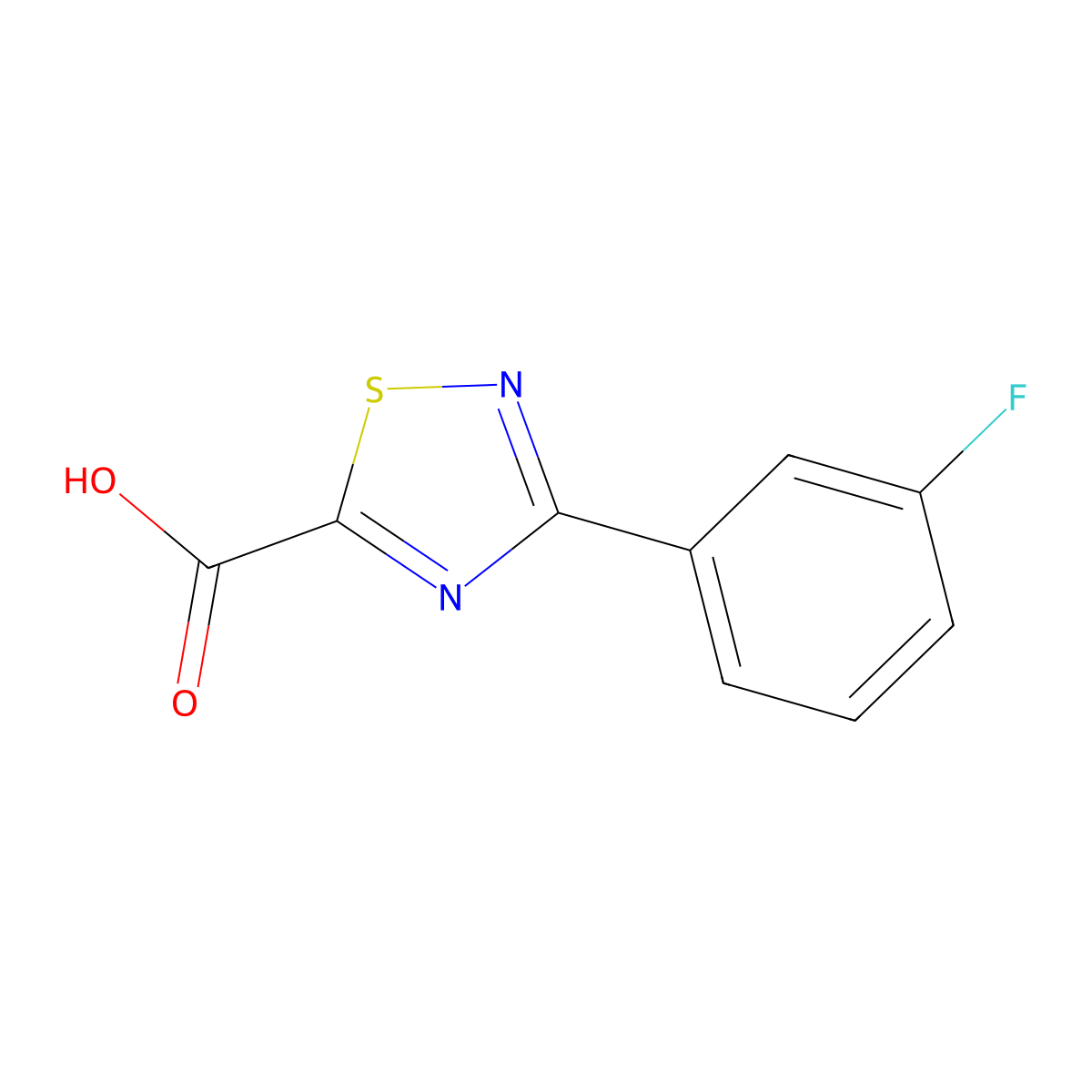 3-(3-Fluorophenyl)-1,2,4-thiadiazole-5-carboxylic acid molecular structure, CAS 2091160-57-3
