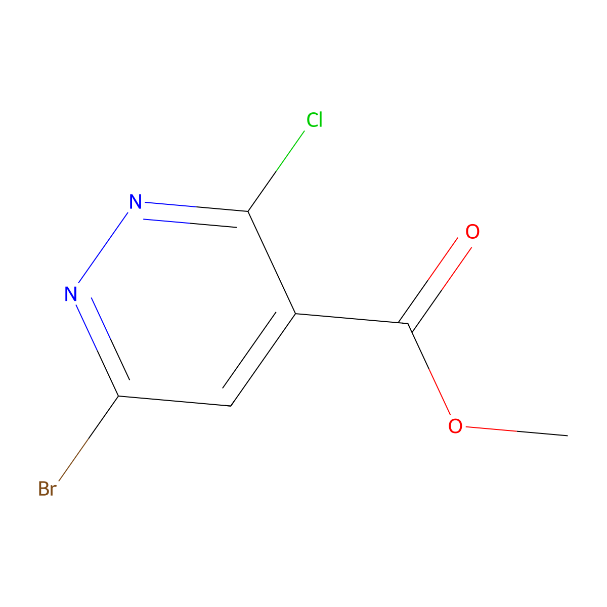Methyl 6-bromo-3-chloropyridazine-4-carboxylate molecular structure, CAS 2091160-59-5