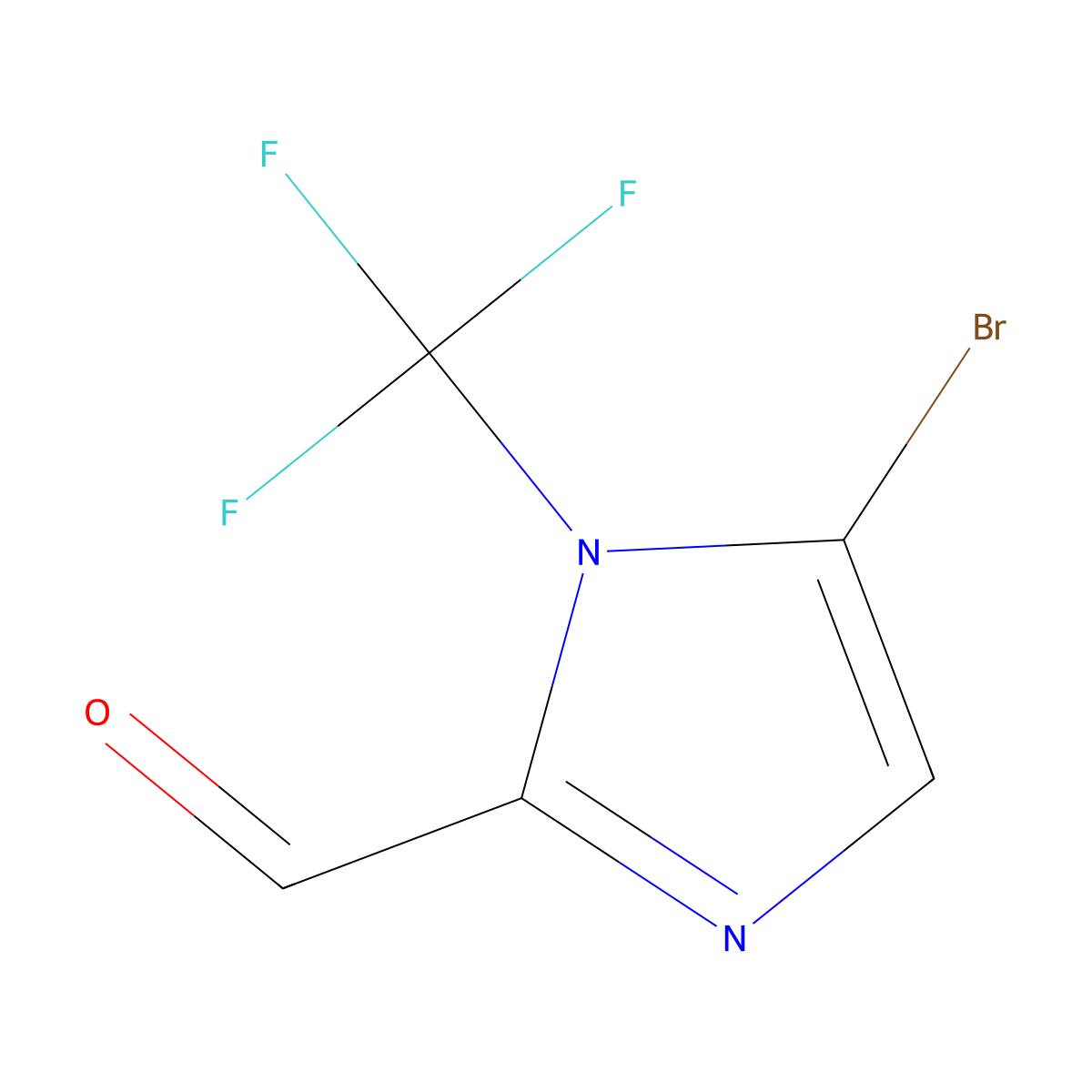 5-bromo-1-(trifluoromethyl)-1H-imidazole-2-carbaldehyde molecular structure, CAS 2091160-98-2