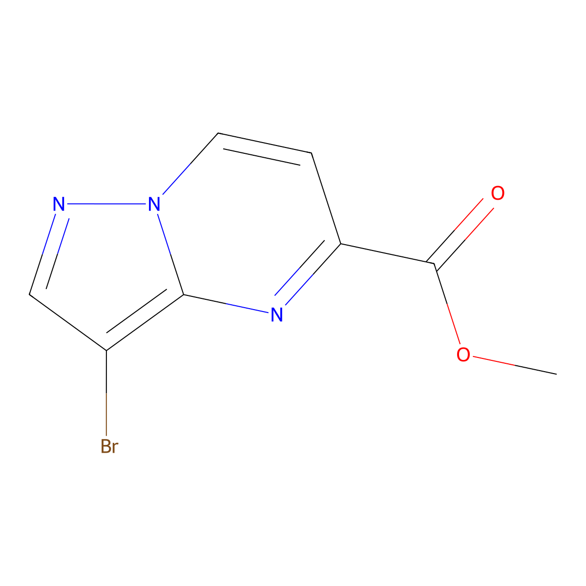 Methyl3-bromopyrazolo[1,5-a]pyrimidine-5-carboxylate molecular structure, CAS 2091165-53-4