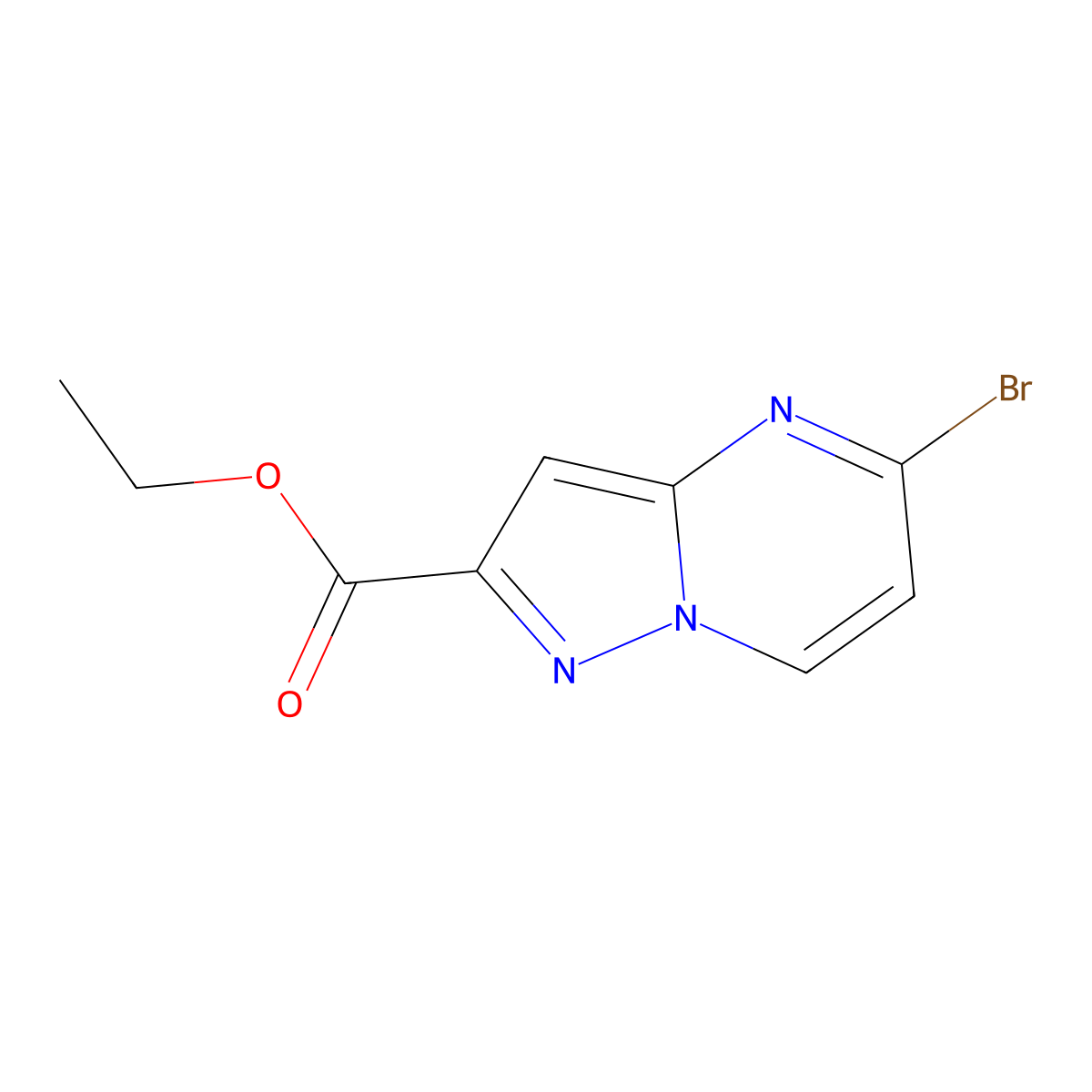 Ethyl 5-bromopyrazolo[1,5-A]pyrimidine-2-carboxylate molecular structure, CAS 2091166-57-1