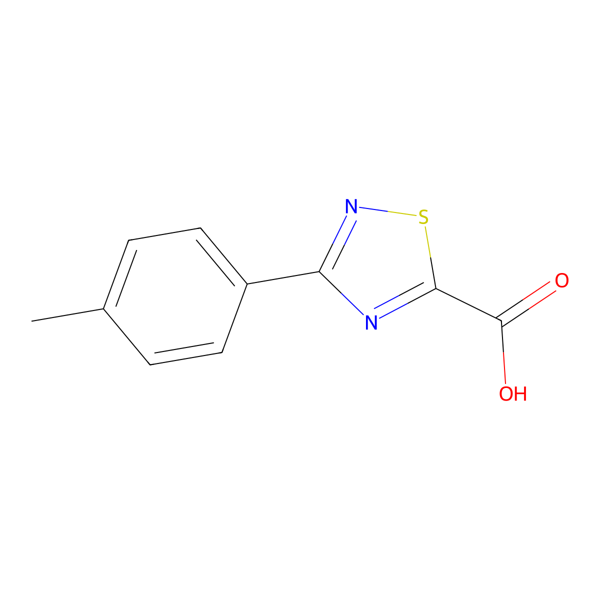 3-(4-Methylphenyl)-1,2,4-thiadiazole-5-carboxylic acid molecular structure, CAS 2091170-88-4